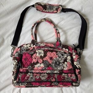 Vera Bradley mocha rouge crossbody laptop bag